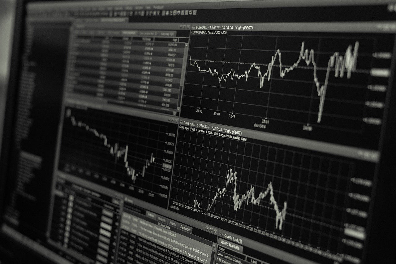 Financial trading screens illustrating market analysis for a token listing on a Korean exchange